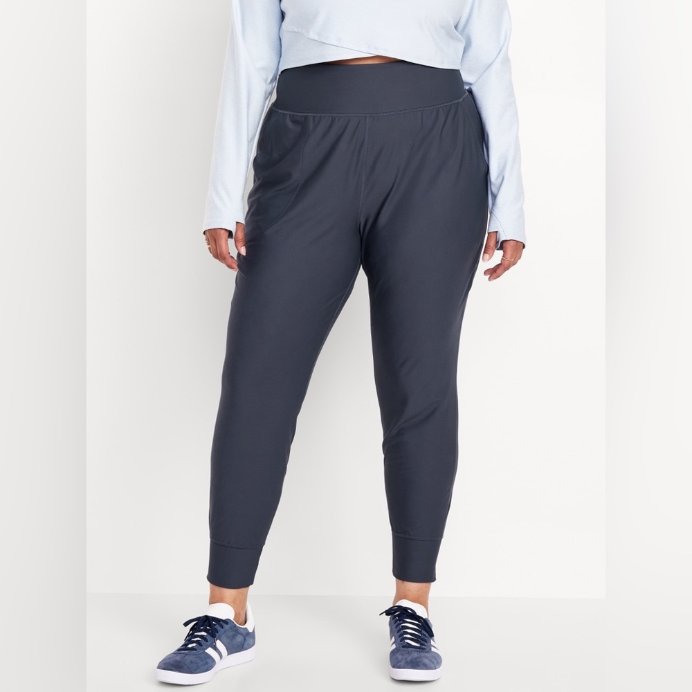 NWOT Old Navy High-Waisted PowerSoft Pocket Dusk Navy Blue Joggers Pants